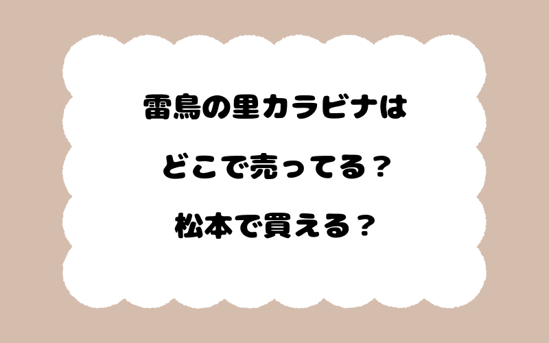 雷鳥の里カラビナはどこで売ってる？松本で買える？