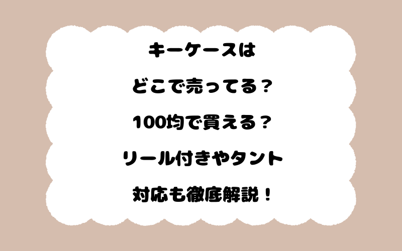 キーケースはどこで売ってる？100均で買える？リール付きやタント対応も徹底解説！